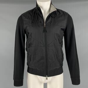 HUGO BOSS Size S Black Mixed Fabrics Cotton Nylon Zip Up Jacket
